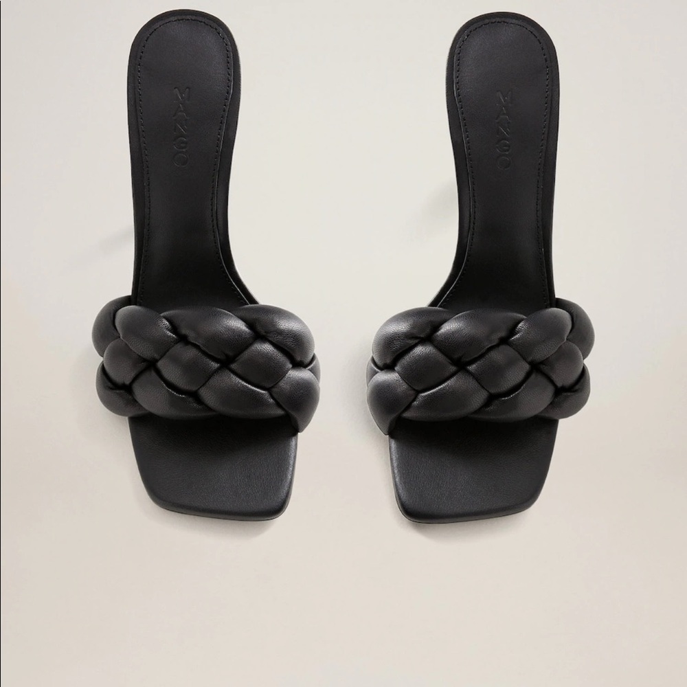 Mango leather braided sandals bloggers favorite